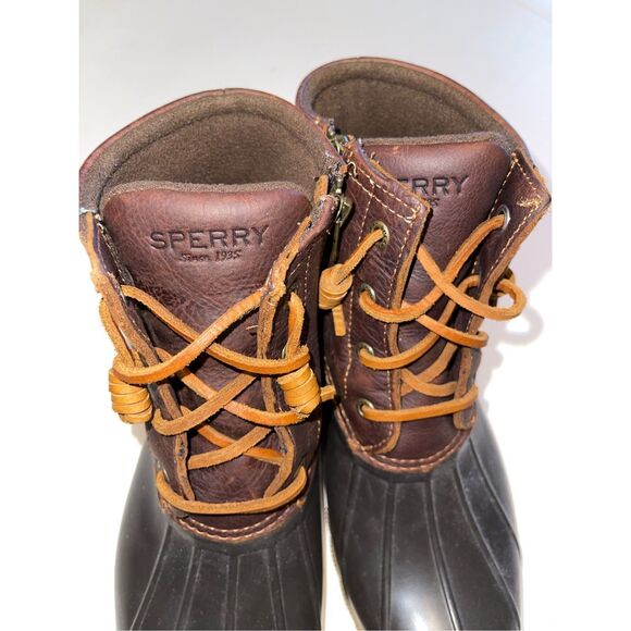 Sperry Top Sider Duck Boots Womens 7 Saltwater Brown Lace Up‎ Ankle Top STS91176 - Picture 3 of 9